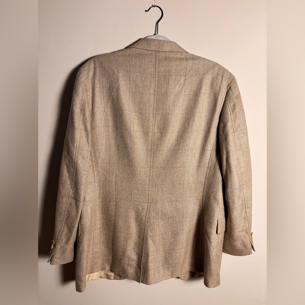 Vintage Polo University Club Ralph Lauren Wool Blazer Made USA Herringbone 46R - Picture 5 of 12